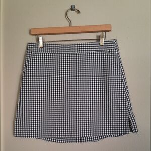 Lady Hagen Gingham Skort Golf Tennis Athletic Checker Brown Cream